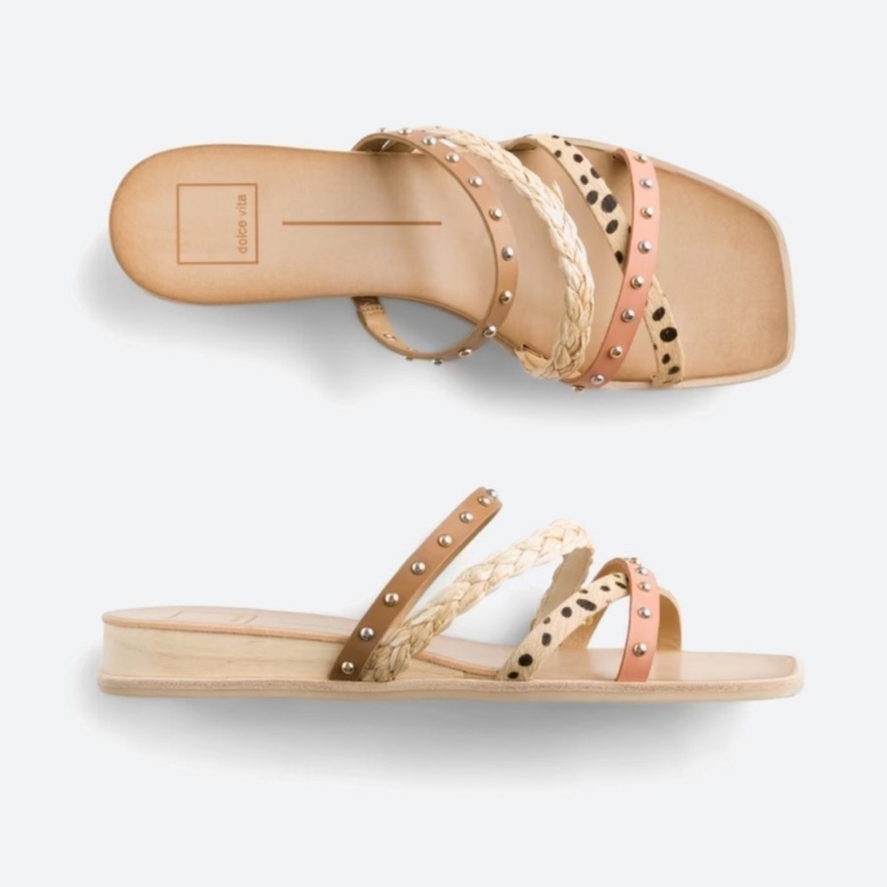 EUC Dolce Vita Ramey 4 strap slip on sandals size 6.5 leather great for summer - Picture 2 of 13